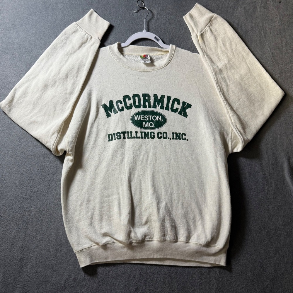 Vintage McCormick Distilling Sweatshirt Cream XL Made in USA